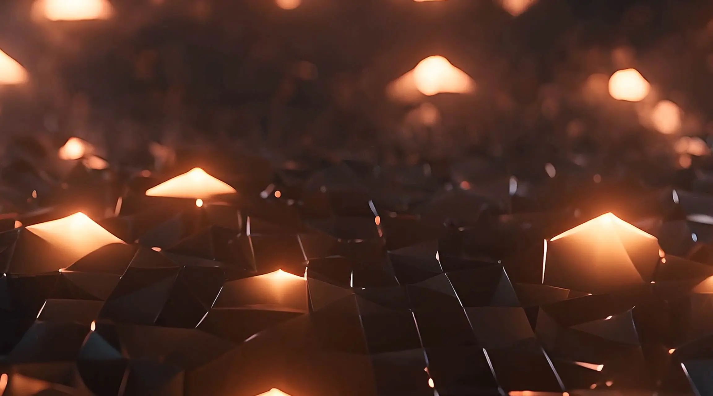 Geometric Glow Abstract Shapes with Warm Light Animation